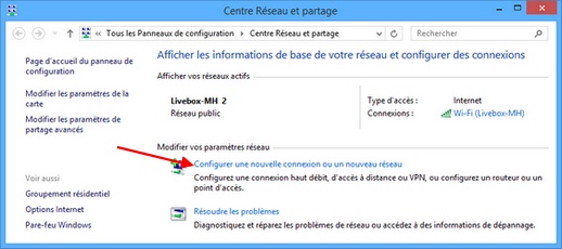 Assistant Nouvelle Connexion Windows 8