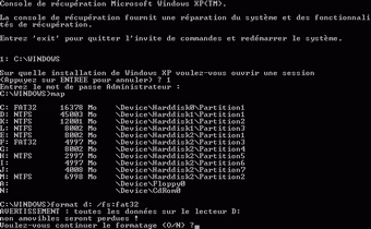 Console de récupération Windows XP