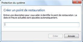 Créer un point de restauration Windows 10