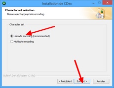 CDex : Selection du type d'encodage