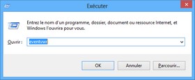 Ouvrir eventvwr.exe avec l'outil Exécuter de Windows