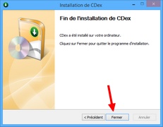 CDex : Fin de l'assistant d'installation
