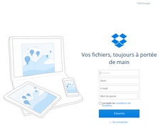 S'inscrire à Dropbox (Stockage dans le cloud)