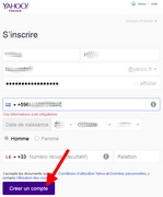 Créez votre compte Yahoo!