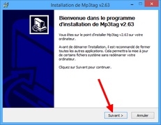 Installation Mp3tag : Accueil de l'assistant d'installation