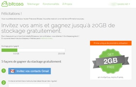 Offre Bitcasa en invitant des amis à utiliser le service