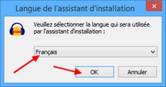 Audacity : Choix de la langue d'installation