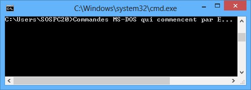 SOSPC20 : Liste des commandes MS-DOS en dépannage informatique - Lettre E