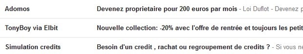 Exemple de mails publicitaires