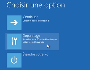 Dépannage Windows 8