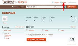 Options de votre compte Toutbox