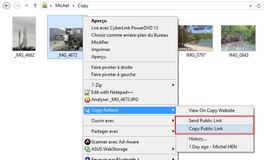 Partage fichiers ou dossiers avec Copy
