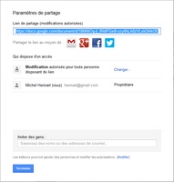 Partage des fichiers avec Google Drive