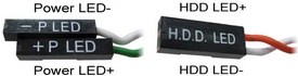 Broches LED POWER et LED HDD