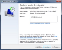 Restauration de Windows 8