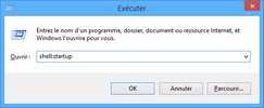 Commande : shell:startup pour ouvrir le dossier démarrage