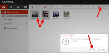 Supprimer un fichier hébergé sur Mega