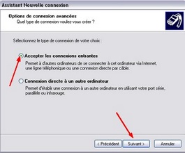 Accepter les connexions entrantes - Windows XP