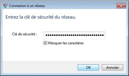 Saisir une clé réseau WiFi avec Windows 7