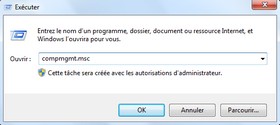 Ouvrir le gestionnaire de disques de Windows avec compmgmt.msc