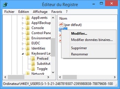 Éditer une clé ou une valeur dans le registre