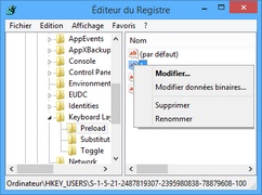 Éditer une clé ou une valeur dans le registre