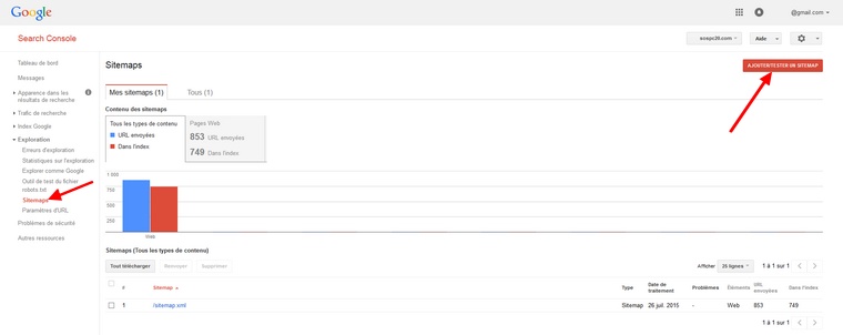 Procédure pour envoyer un Sitemap à Google via Search Console de Google