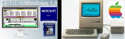 Windows 1.0 et 1er Macintosh