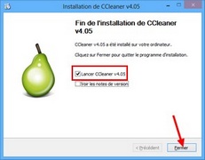 Terminer l'installation de Ccleaner