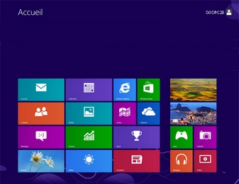 Installation de Windows 8 : 
Interface Modern UI de Windows 8