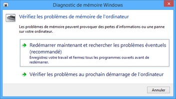 Outil Diagnostic Mémoire de Windows