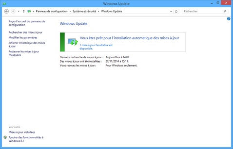 Mise à jour Windows 8