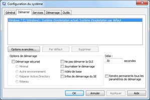 Onglet Démarrer de l'outil MSconfig de Windows 7 et Windows 8