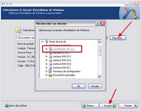 nLite : Emplacement du CD original de Windows