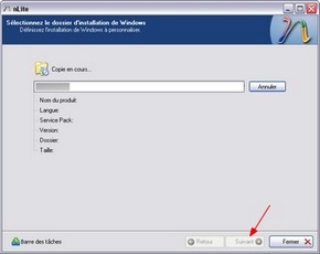 nLite : Copie des fichiers du CD original de Windows XP