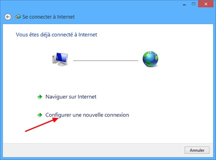 Configurer une nouvelle connexion à Internet manuellement