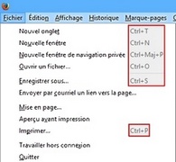 Les Raccourcis Clavier