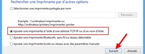 Recherche imprimante TCP/IP Windows 7-8-10