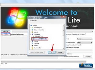 RT Seven Lite : Emplacement du DVD de Windows 7