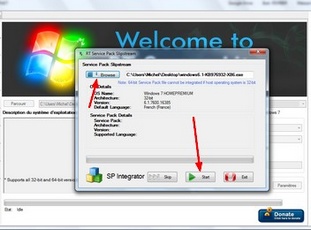 RT Seven Lite : Selection du pack SP1 à intégrer au contenu du DVD de Windows 7