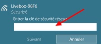 Saisir une clé réseau WIFi avec Windows 10