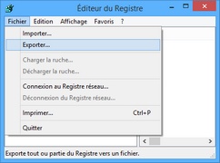 Sauvegarder / Exporter le registre